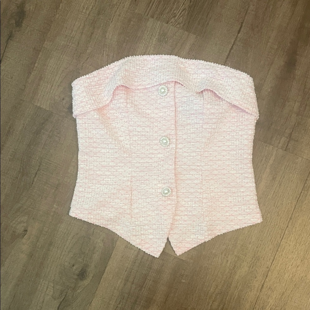 SHEIN Light Pink Strapless Top